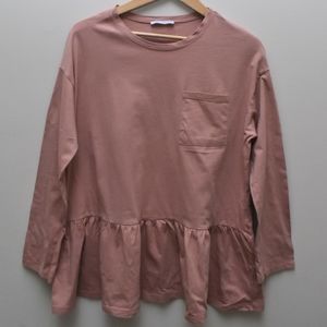 Zara Trafaluc| Dusty Rose peplum top